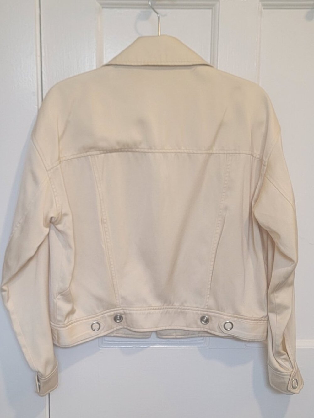 Anthropologie Satin Trucker Jacket utility s coat spring summer fancy small - Picture 6 of 6